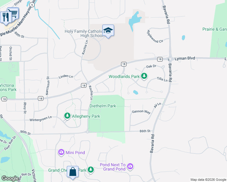 map of restaurants, bars, coffee shops, grocery stores, and more near 1004 Victoria Greens Boulevard in Victoria