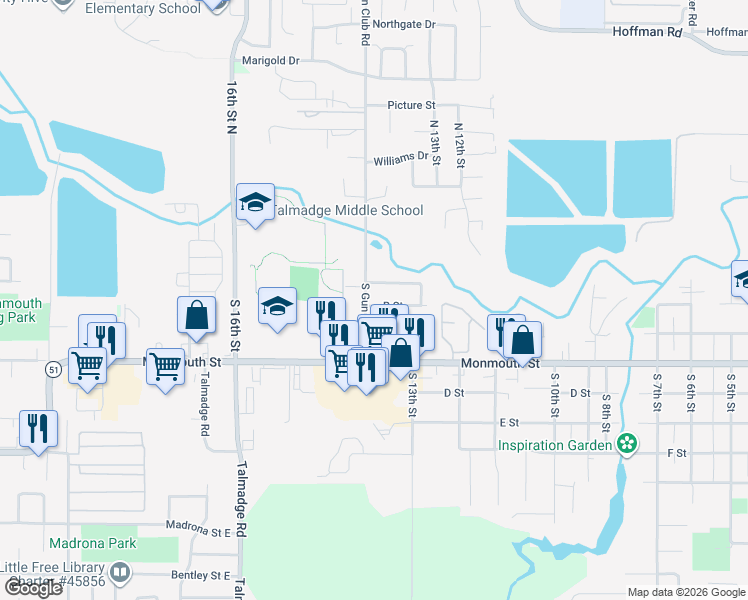 map of restaurants, bars, coffee shops, grocery stores, and more near 89 South Gun Club Road in Independence