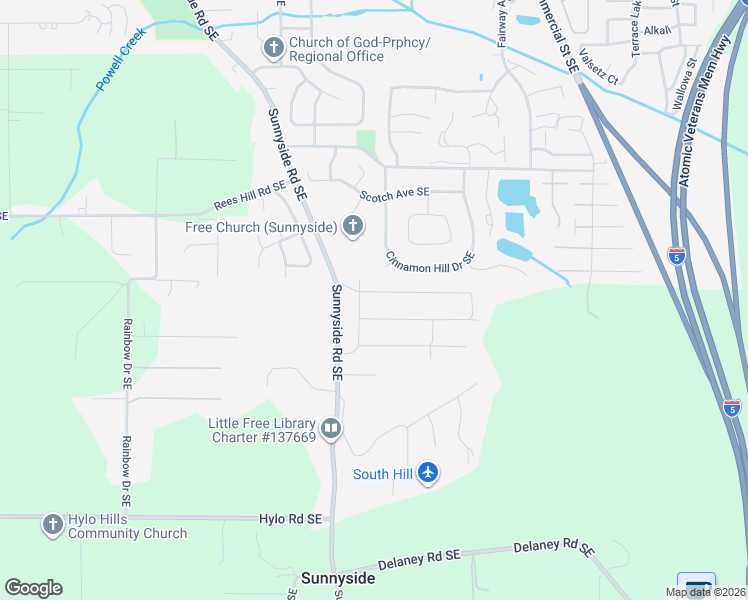 map of restaurants, bars, coffee shops, grocery stores, and more near 7068 Clover Creek Drive Southeast in Salem