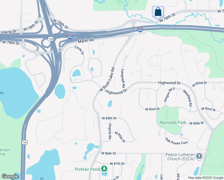 map of restaurants, bars, coffee shops, grocery stores, and more near 8142 Utah Avenue South in Minneapolis