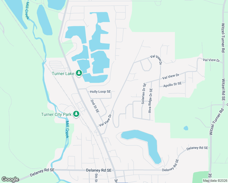 map of restaurants, bars, coffee shops, grocery stores, and more near 5357 Holly Loop Southeast in Turner