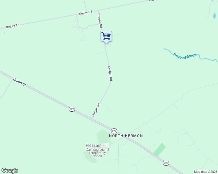 map of restaurants, bars, coffee shops, grocery stores, and more near 58 Crogan Road in Hermon