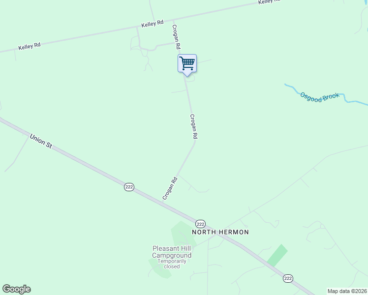 map of restaurants, bars, coffee shops, grocery stores, and more near 58 Crogan Road in Hermon