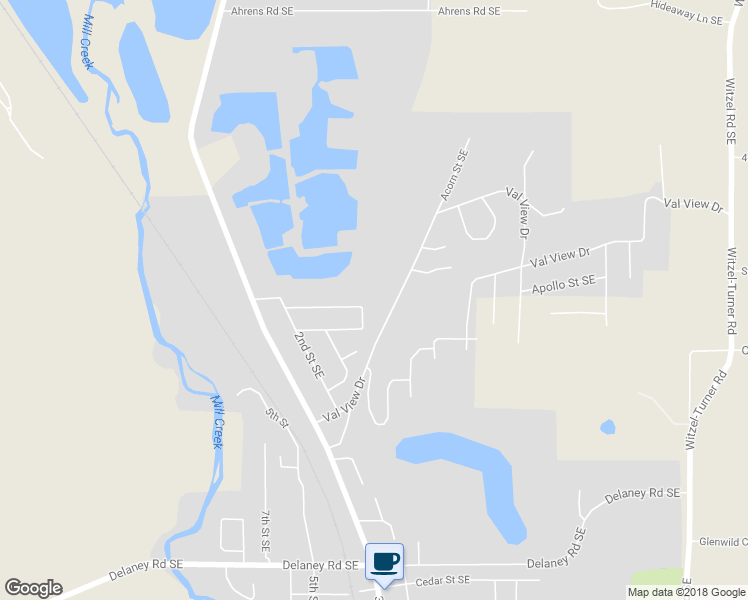 map of restaurants, bars, coffee shops, grocery stores, and more near 5357 Holly Loop Southeast in Turner