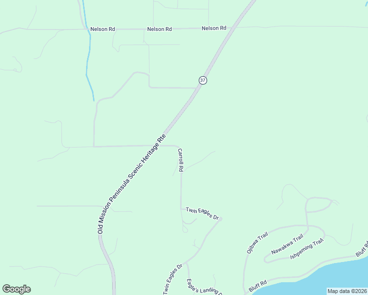 map of restaurants, bars, coffee shops, grocery stores, and more near 2378 Carroll Road in Traverse City