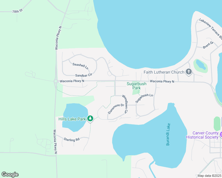 map of restaurants, bars, coffee shops, grocery stores, and more near 1435 Courtland East in Waconia