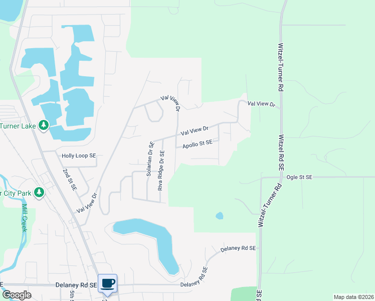map of restaurants, bars, coffee shops, grocery stores, and more near 5530 Apollo Street Southeast in Turner