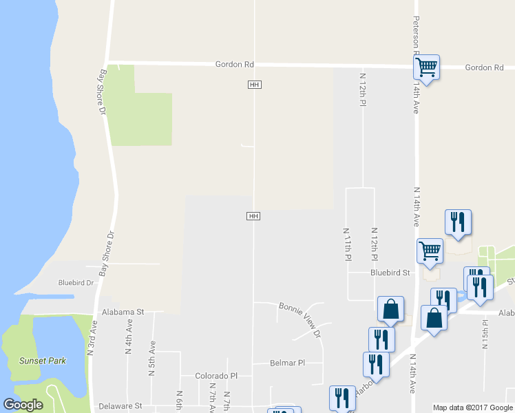 map of restaurants, bars, coffee shops, grocery stores, and more near 3794 Cherry Road in Sturgeon Bay