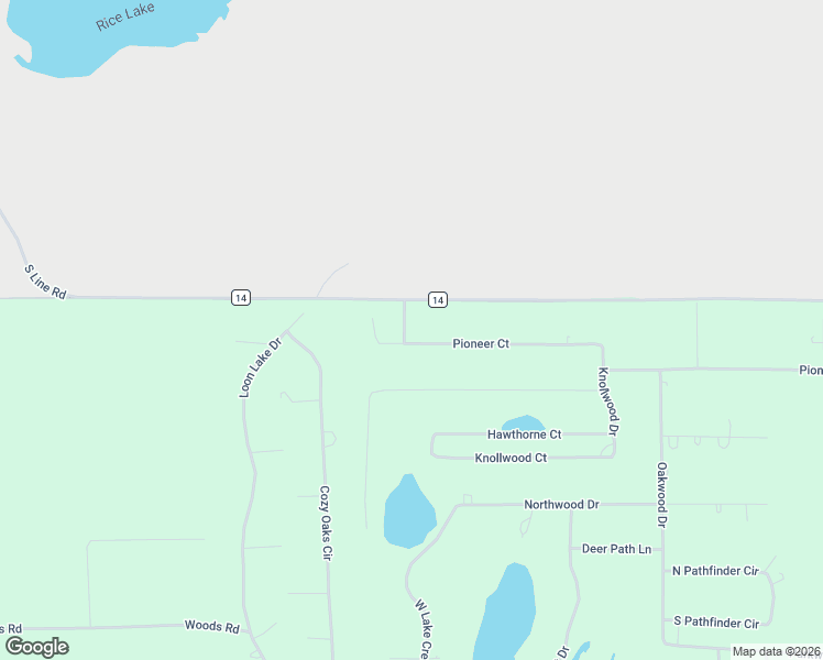 map of restaurants, bars, coffee shops, grocery stores, and more near W5266 Pioneer Court in Shawano