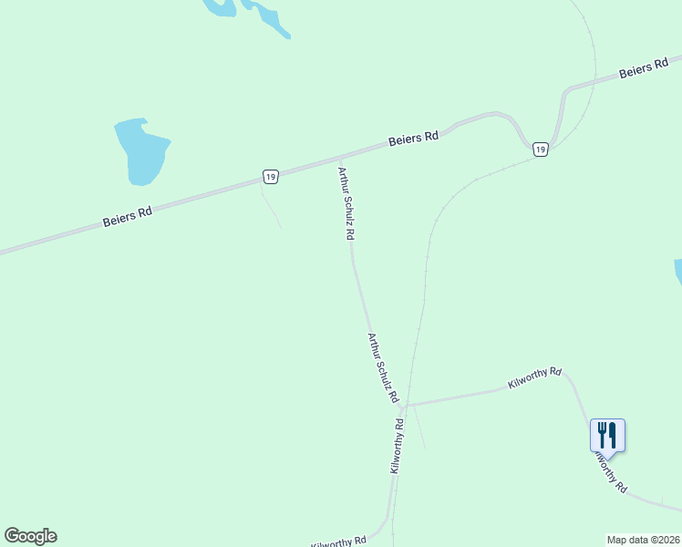 map of restaurants, bars, coffee shops, grocery stores, and more near 1044 Arthur Schulz Road in Gravenhurst