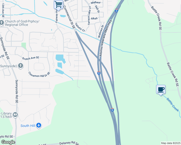 map of restaurants, bars, coffee shops, grocery stores, and more near 2193 Navaho Court Southeast in Salem