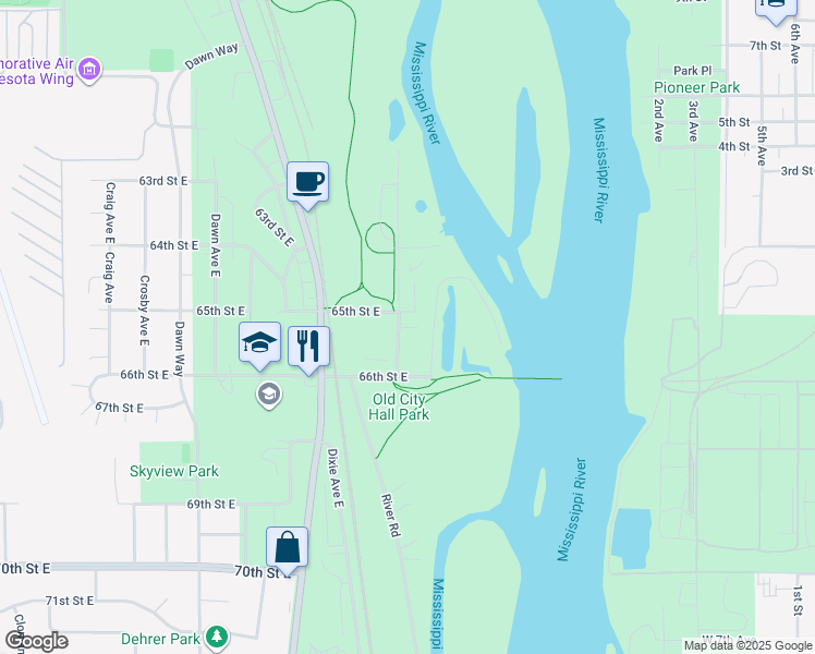 map of restaurants, bars, coffee shops, grocery stores, and more near 6556 Doffing Avenue East in Inver Grove Heights