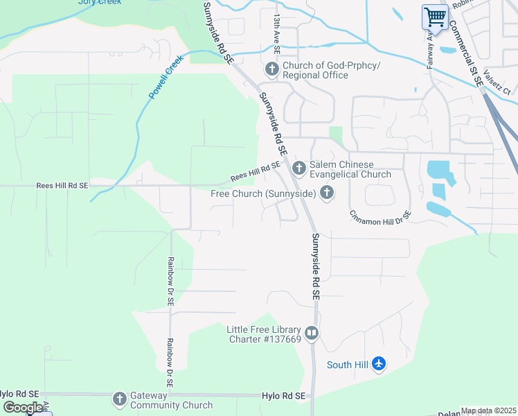 map of restaurants, bars, coffee shops, grocery stores, and more near 6932 Osprey Court Southeast in Salem