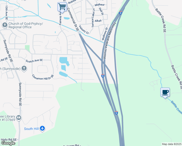 map of restaurants, bars, coffee shops, grocery stores, and more near 2133 Navaho Court Southeast in Salem