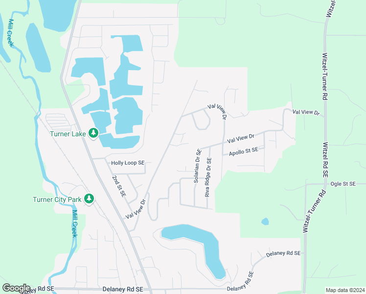 map of restaurants, bars, coffee shops, grocery stores, and more near 5425 Woodmere Drive Southeast in Turner