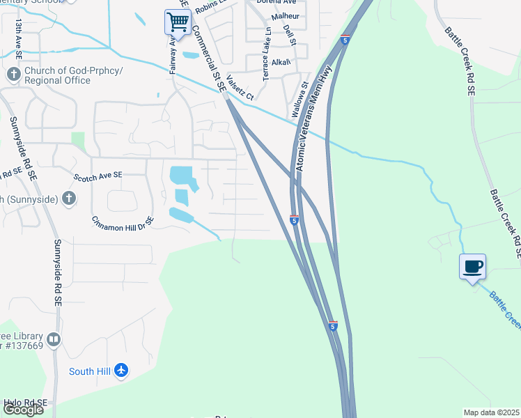 map of restaurants, bars, coffee shops, grocery stores, and more near 2133 Navaho Court Southeast in Salem