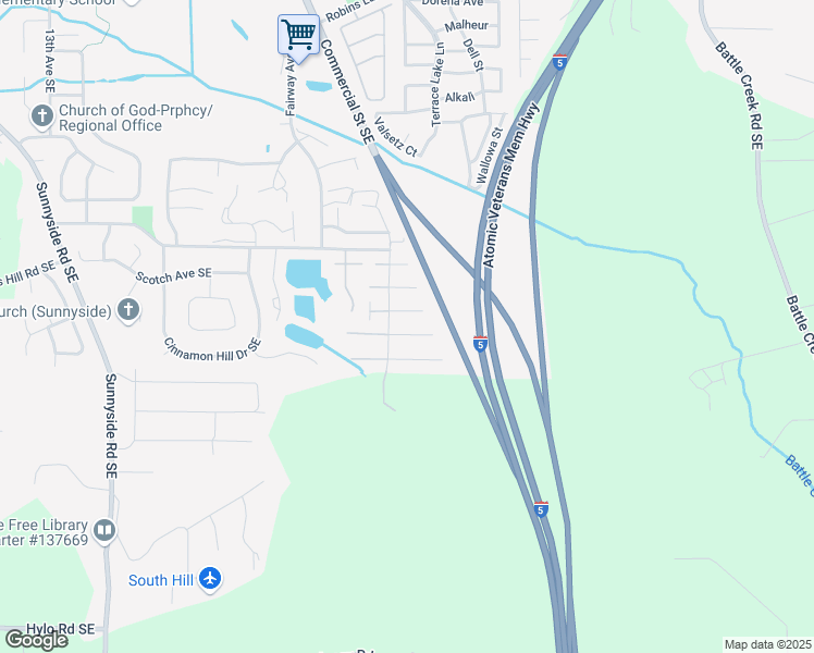 map of restaurants, bars, coffee shops, grocery stores, and more near 2133 Navaho Court Southeast in Salem