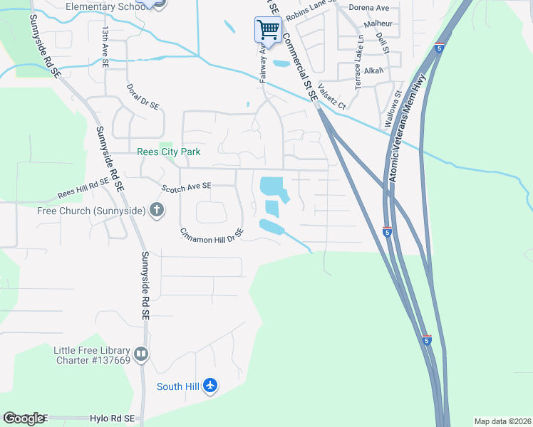 map of restaurants, bars, coffee shops, grocery stores, and more near 1860-1890 Rees Hill Road Southeast in Salem