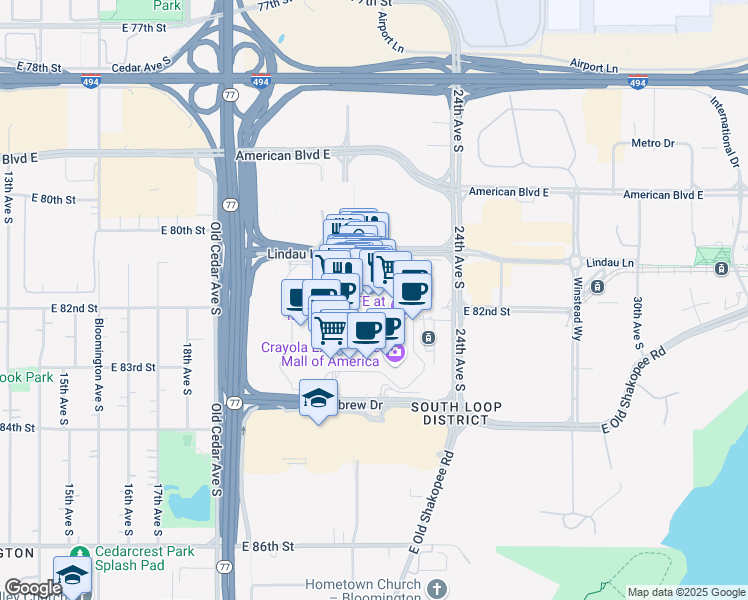 map of restaurants, bars, coffee shops, grocery stores, and more near 370 North Garden Street in Lake City