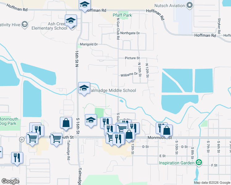 map of restaurants, bars, coffee shops, grocery stores, and more near 200 North Gun Club Road in Independence