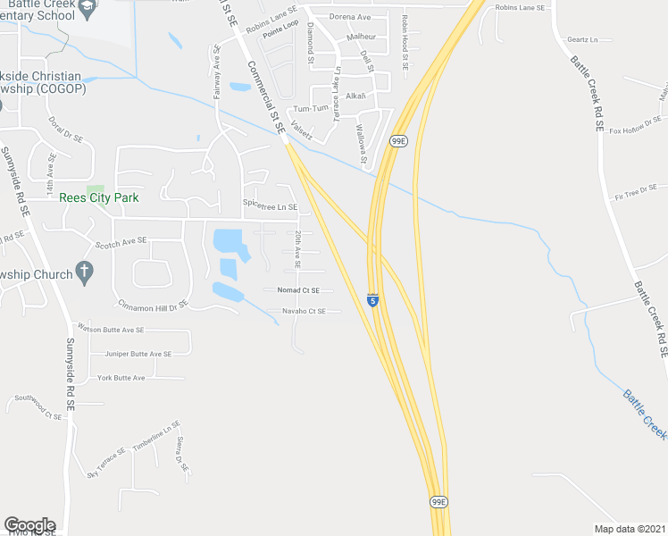 map of restaurants, bars, coffee shops, grocery stores, and more near 2171 National Court Southeast in Salem