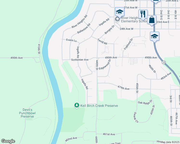 map of restaurants, bars, coffee shops, grocery stores, and more near 3008 Schabacker Court in Menomonie