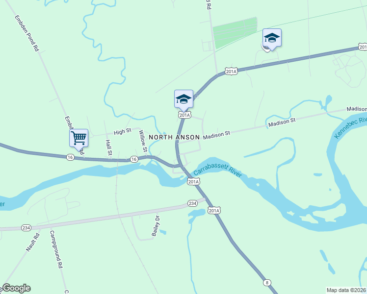 map of restaurants, bars, coffee shops, grocery stores, and more near in Anson