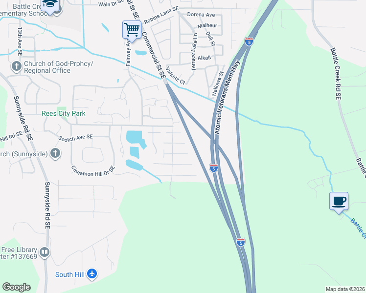 map of restaurants, bars, coffee shops, grocery stores, and more near 2130-2140 Nocturne Court Southeast in Salem