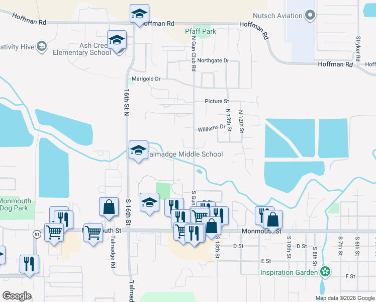 map of restaurants, bars, coffee shops, grocery stores, and more near 200 North Gun Club Road in Independence