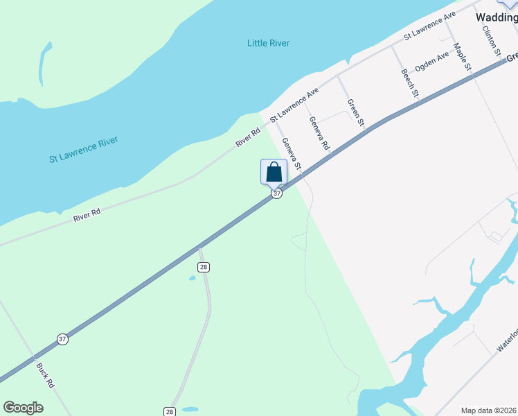 map of restaurants, bars, coffee shops, grocery stores, and more near 11974 New York 37 in Waddington