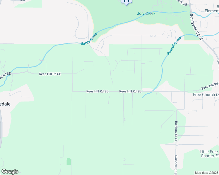map of restaurants, bars, coffee shops, grocery stores, and more near 681 Rees Hill Road Southeast in Salem