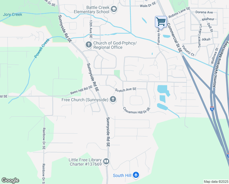 map of restaurants, bars, coffee shops, grocery stores, and more near 1584 Scotch Avenue Southeast in Salem