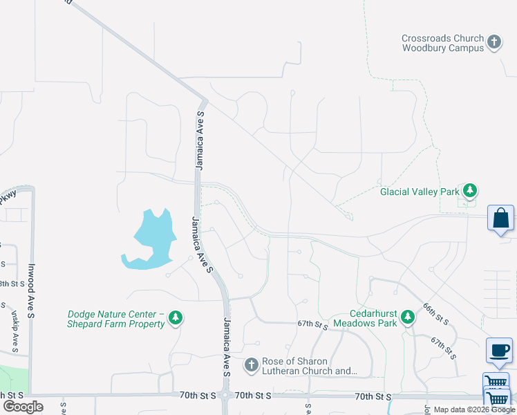 map of restaurants, bars, coffee shops, grocery stores, and more near 6547 Janero Bay South in Cottage Grove