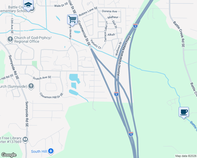 map of restaurants, bars, coffee shops, grocery stores, and more near 2130-2140 Nocturne Court Southeast in Salem