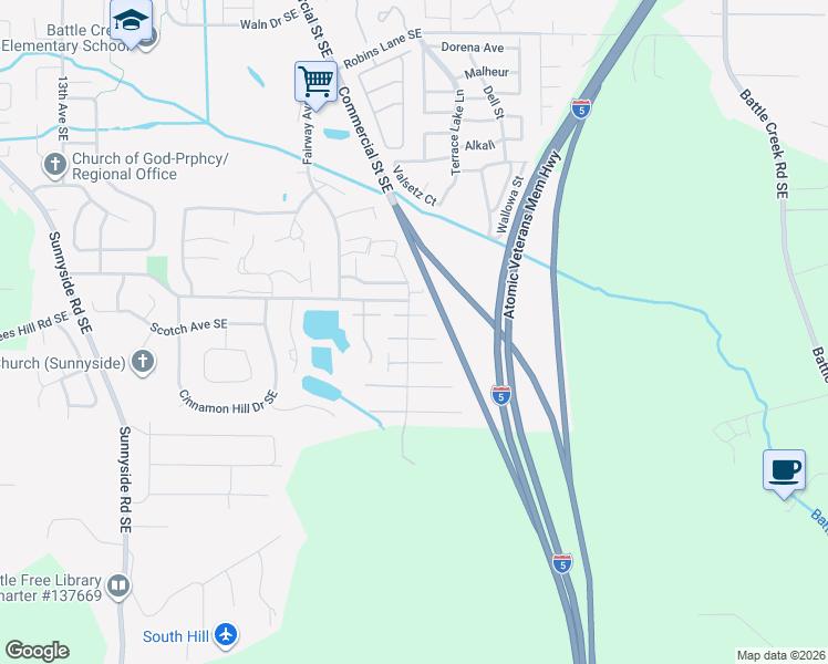 map of restaurants, bars, coffee shops, grocery stores, and more near 2130-2140 Nocturne Court Southeast in Salem