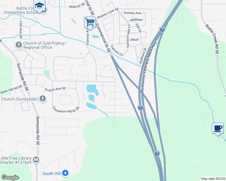 map of restaurants, bars, coffee shops, grocery stores, and more near 2050 Nocturne Court Southeast in Salem