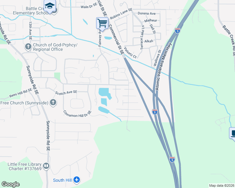 map of restaurants, bars, coffee shops, grocery stores, and more near 6855 Fairway Avenue Southeast in Salem