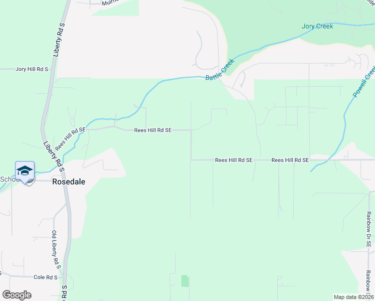 map of restaurants, bars, coffee shops, grocery stores, and more near 484 Rees Hill Road Southeast in Salem