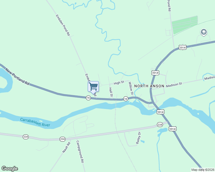 map of restaurants, bars, coffee shops, grocery stores, and more near 3 Hall Street in Embden