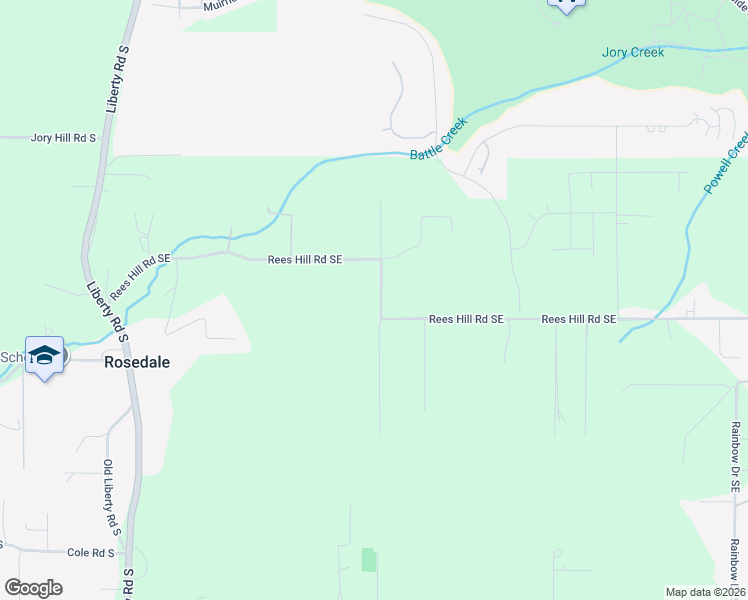 map of restaurants, bars, coffee shops, grocery stores, and more near 484 Rees Hill Road Southeast in Salem