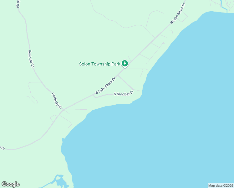 map of restaurants, bars, coffee shops, grocery stores, and more near South Sandbar Drive in Leelanau County