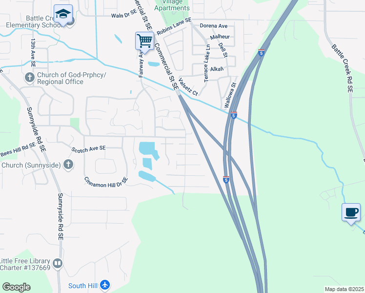 map of restaurants, bars, coffee shops, grocery stores, and more near 2050 Nocturne Court Southeast in Salem