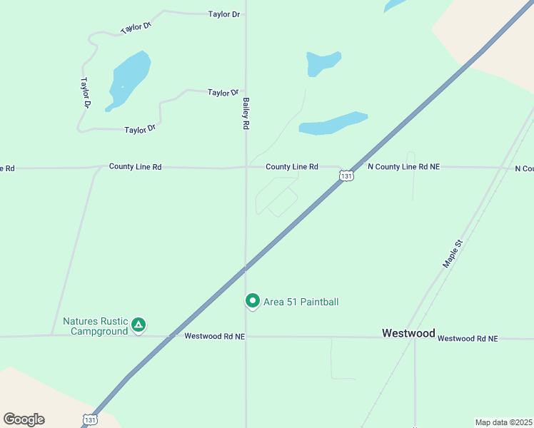 map of restaurants, bars, coffee shops, grocery stores, and more near 9679 Chandler Drive in Mancelona