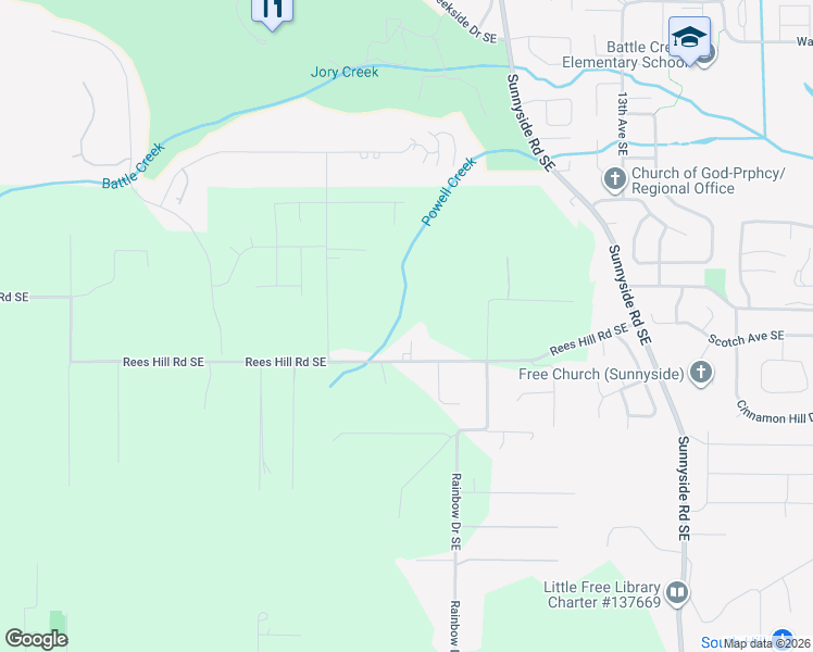 map of restaurants, bars, coffee shops, grocery stores, and more near 929 Rees Hill Road Southeast in Salem