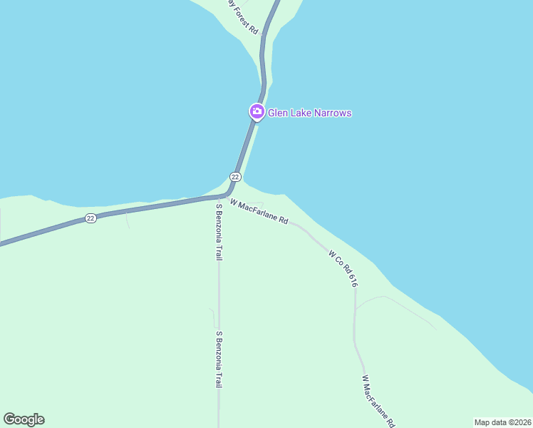 map of restaurants, bars, coffee shops, grocery stores, and more near 6918 West Macfarlane Road in Glen Arbor