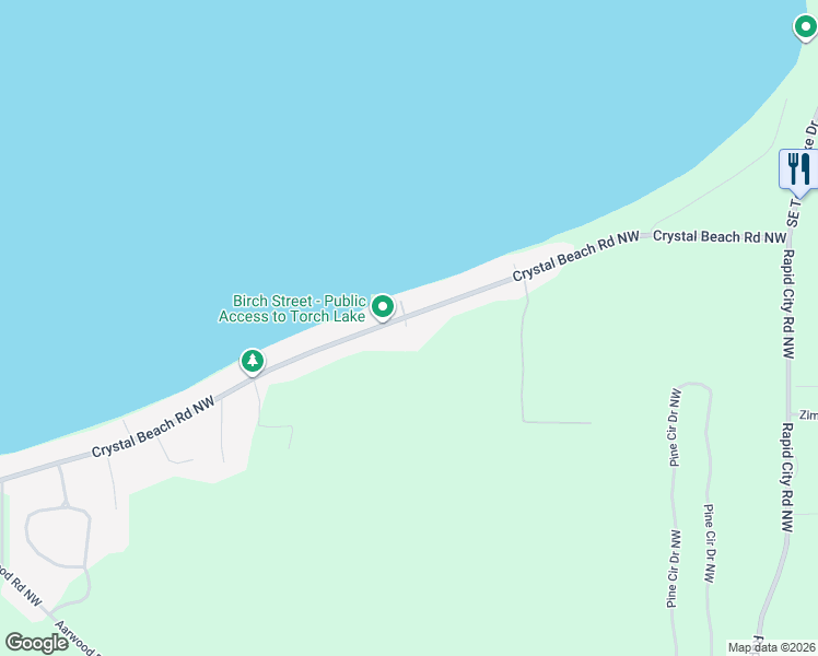 map of restaurants, bars, coffee shops, grocery stores, and more near Birch Street Northwest in Rapid City