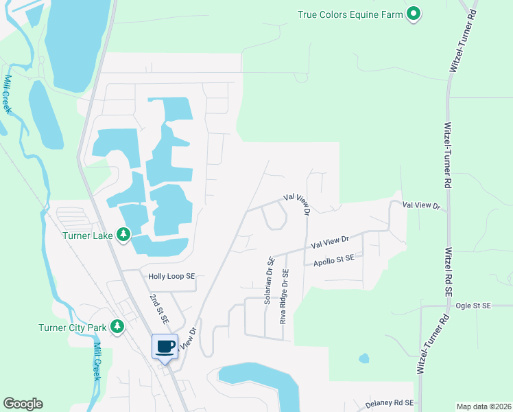 map of restaurants, bars, coffee shops, grocery stores, and more near 5405 Val View Drive in Turner