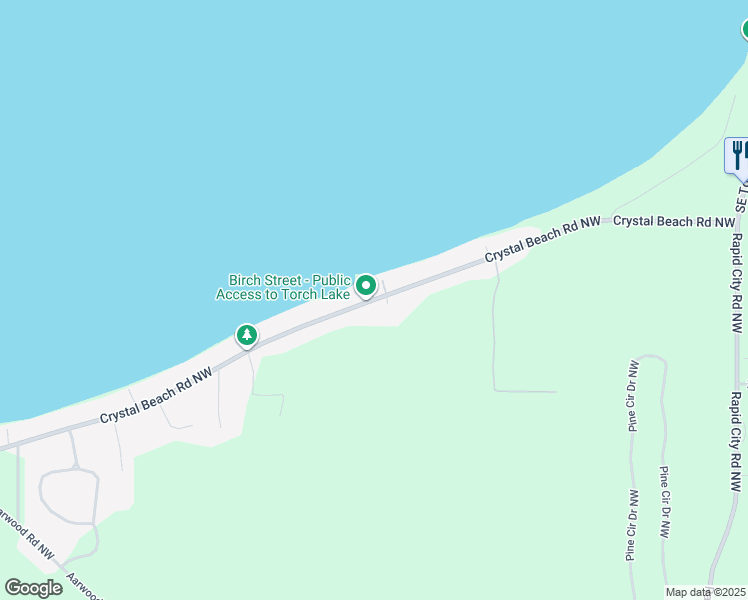 map of restaurants, bars, coffee shops, grocery stores, and more near 6253 Crystal Beach Road Northwest in Rapid City