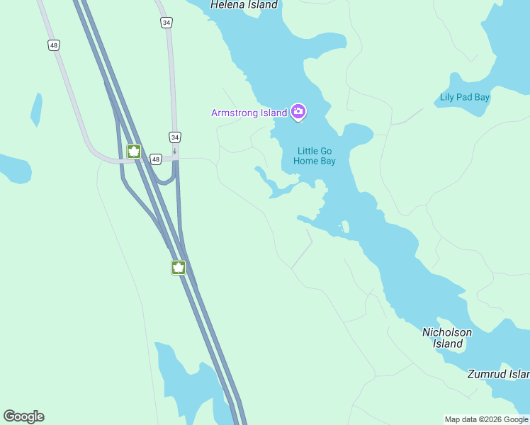 map of restaurants, bars, coffee shops, grocery stores, and more near Nicholson's Road in Muskoka District Municipality