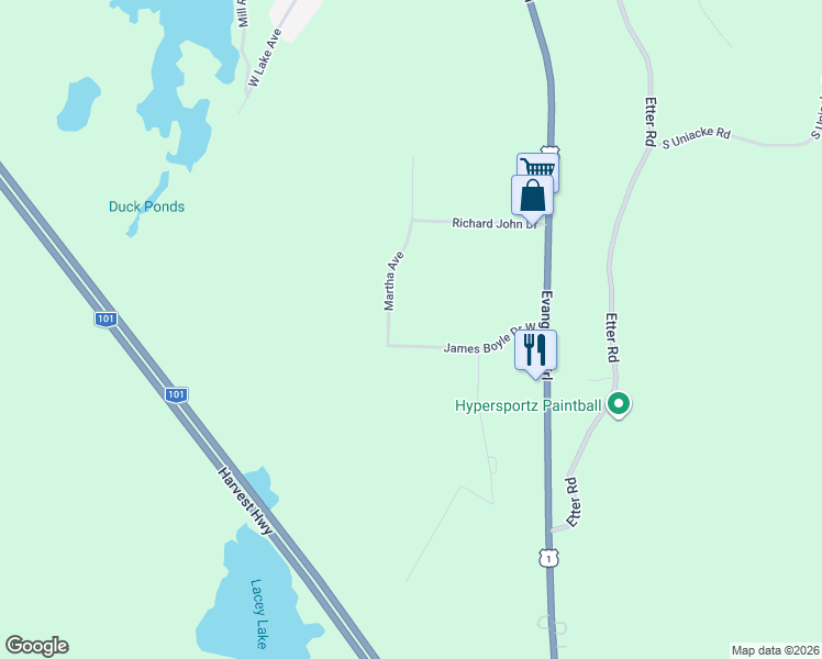 map of restaurants, bars, coffee shops, grocery stores, and more near 18 James Boyle Drive West in Mount Uniacke